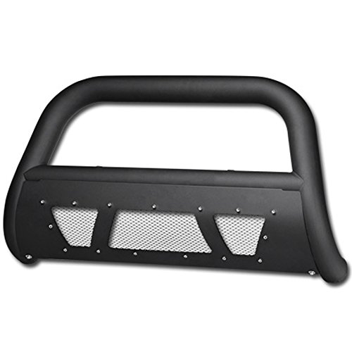 Vxmotor For 02-05 Dodge Ram 1500 ; For 06-09 1500 Mega (Extended Crew) Cab ; For 03-09 2500/3500 Matte Black Studded Mesh Bull Bar Brush Push Front Bumper Grill Grille Guard With Skid Plate #TOP5