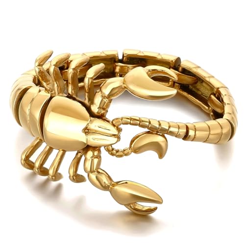 Pulsera de hombre estilo punk vintage acero inoxidable oro miniatura 1
