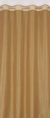 Image of HOME UTSAV Premium Sheer Net Curtain for Window 5 Feet | Transparent Net Fabric with Geometric Design | Pack of 1, Gold