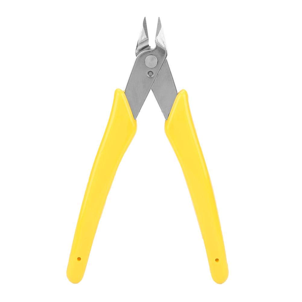 5in Electronic Diagonal Pliers, Hand Yellow Cable Side Cutting Nippers Wire Cutter Tool