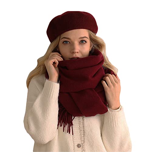[qingchenbeauty] マフラー レディース 無地 やわらかい ストール メンズ 温かい 軽い防寒 冷え対策 大判 男女兼用 春 秋 冬 用 パーティー 冷房対策 (ワインレッド)