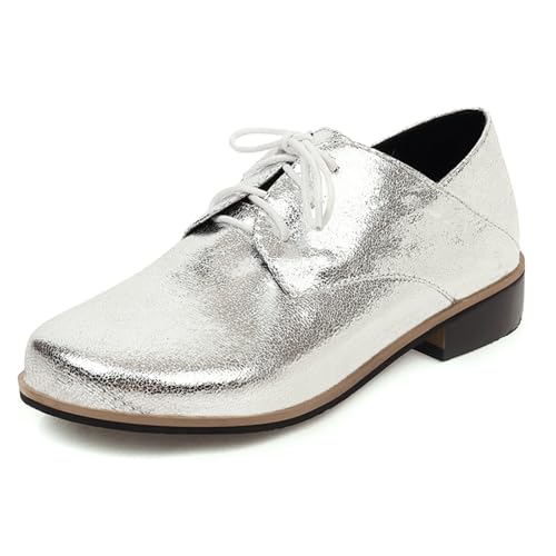 Gicoiz Low Heel Oxfords Derby Womens Round Toe Formal Work Shoes