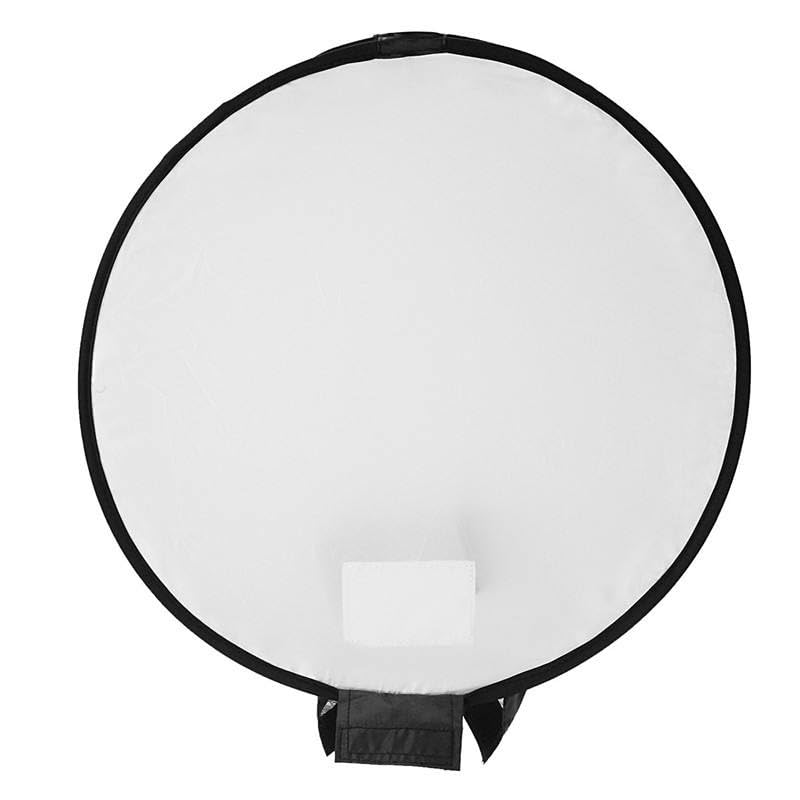 REFLEX CAMERA Diffusore Softbox rotondo, 30 cm, per illuminazione flash, panno nero e bianco, pieghevole, leggero, portatile, con custodia, elimina luci e ombre dure (30 cm)