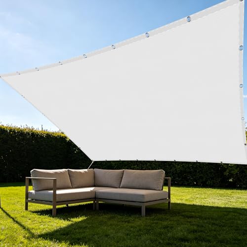 Voile d'ombrage carré 1.6 x 2.4 m en polyester blanc pour extérieur