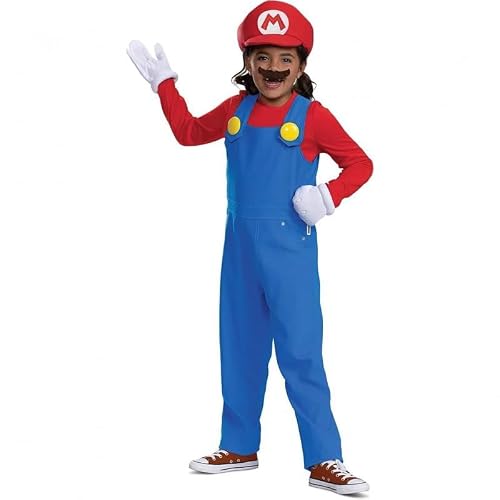 Tesinterest Mario Costume Hat and Gloves Set for Halloween Parties and Cosplay