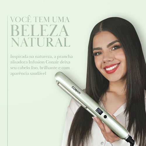 Conair, Prancha de Cabelo, Digital, Chapinha Infusion Abacate e Coco, 54W, 25mm - Bivolt Automático