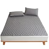 防水 敷きパッド 防水シーツ 超薄型 洗濯機で洗えます マットレスパッド 介護 ベッドシーツ ベッドマット着替えも洗濯も簡単 敷きカバー 防水パット 寝汗対策 通気性 吸汗 速乾 毛玉なし 洗える 4隅ゴム付き オールシーズンで使える （グレー, ダブル・140×200cm）