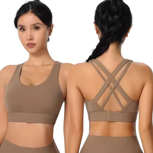 Brachy Women Plus Size Full Coverage Padded Rapid-Dry High Impact Styled Back Hook Workout Sports Bra for Gym, Yoga, Pilates, Sports Bra