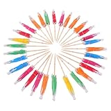 Yardwe 100個花柄フルーツピック コックテール用傘 な紙製 素材でお子様にも カップケーキや飲み物のデコレーションになパーティー用品