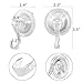 VIS'V Suction Cup Hooks, Small Shower Suction Hooks with Wipes, Heavy Duty, Removable and Reusable, Clear, 2 Pcs