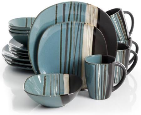 Better Homes and Gardens Bazaar Teal 16-Piece Dinnerware Set