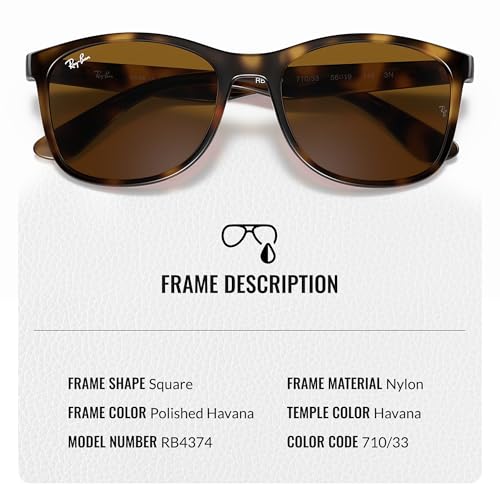 Ray-Ban RB4374 Square Shaped Sunglasses for Men & Women with Official RAYBAN Eyewear Kit3