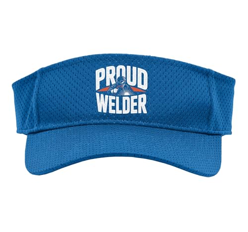 Image of Proud Welder Welding Funny Welding Humor Sport Sun Visor, Adult, One Size, Royal Blue