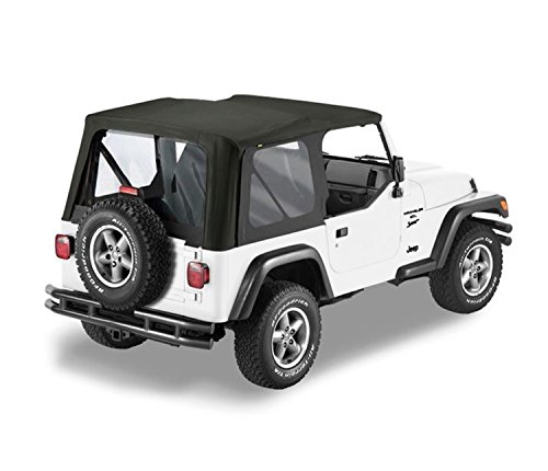 Bestop Replace-A-Top for OEM - Jeep '03-06 Wrangler TJ Exc. Unlimited (Black Diamond Sailcloth; Clear Windows; No Door Skins Included)