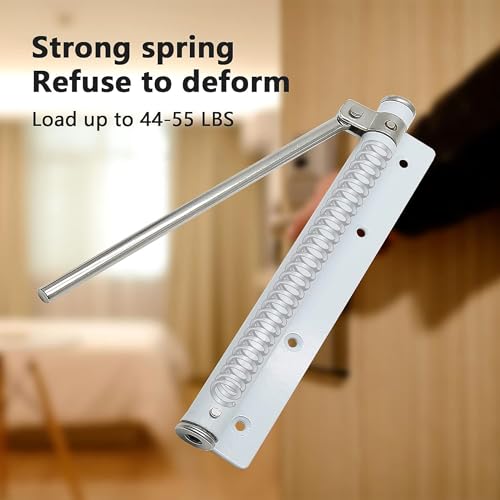 Image of Automatic Door Closer with Adjustable Spring Tension, 180 Degree Metal Door Closing Mechanism, Self Closing Spring Arm with Screws & Allen Key, Left & Right Door Installation for Home
