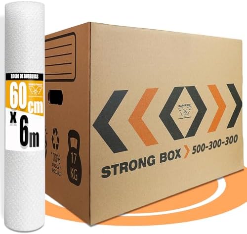 Pack of 10 Moving Boxes + Bubble Roll – Cardboard Boxes (50 x 30 ...