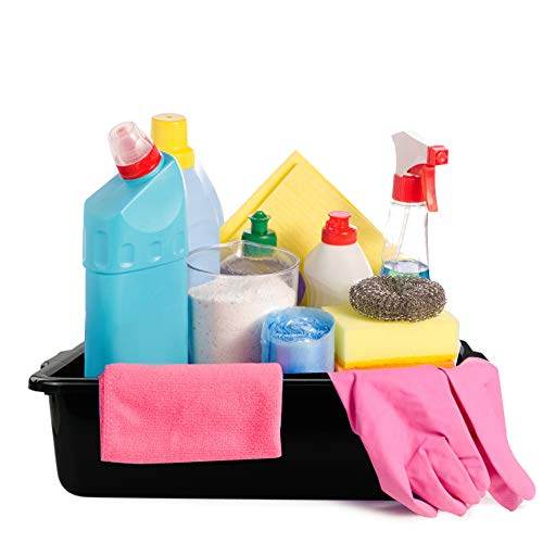 8 Liters Plastic Commercial Bus Tub Set of 4, Black Rectangle Plastic Dish Pans