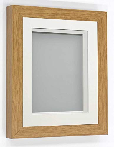 Frame Company Rickman Box Frame Range Cornice portafoto, Legno, Rustic with White Mount, 16x12 for Image Size 14x10 inch