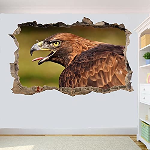 3D Wall Sticker Removable Wildlife Hawk Eagle Falcon Wall Stickers 3D Art Mural Poster Room Decal 55X80Cm #TOP20