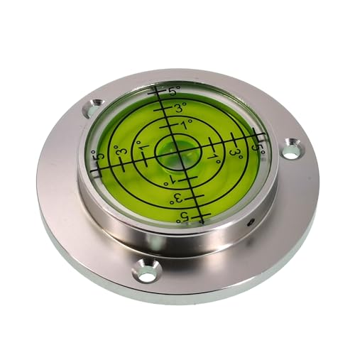 Flange universal integrated bubble level, high-precision circular level with mounting holes, metal shell (50X35X10mm)