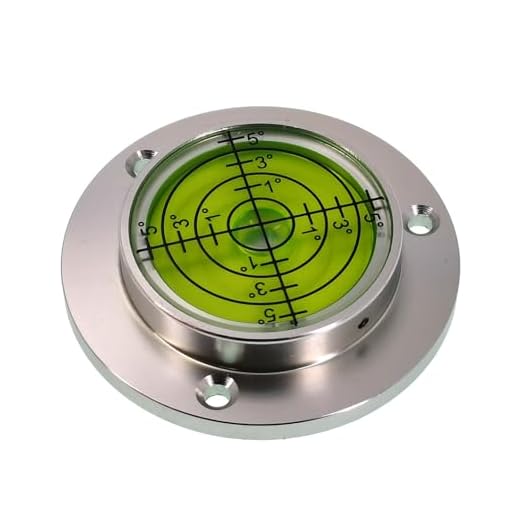 Flange universal integrated bubble level, high-precision circular level with mounting holes, metal shell (50X35X10mm)