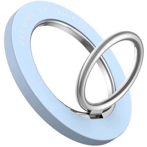 Supporto Magnetico Per IPhone Con Anello E Cinturino - Compatibile MagSafe, 360° Rotazione, Alba Dorata - Foto 7