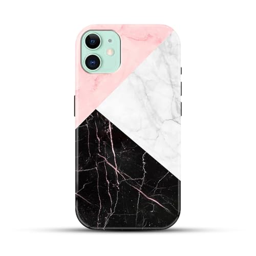 Image of COLORflow Back Cover Compatible with iPhone 11 | Beautiful Black White Pink Marble | Designer Printed Glossy Armoured Bumper Back Cover Compatible with iPhone 11