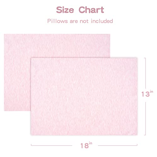 Zenssia Organic Cotton Toddler Pillowcase/Travel Pillowcase Pack of 2 Set 13x18 Inches with Envelope Closure - Soft & Breathable Baby Pillow Case Cover Solid Pink