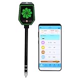 8-in-1 Soil Moisture Meter Digital pH EC Salt Fertility Moisture Temperature Sunlight Air Humidity Soil Tester, Bluetooth Soil pH Tester Soil Test Meter with App Monitor for Garden Nutrients