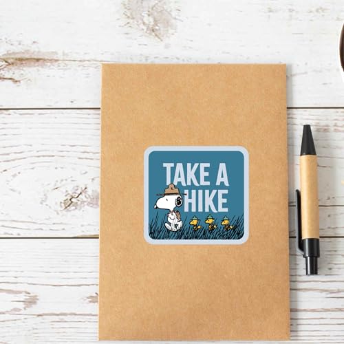 Image of Peanuts Snoopy Take a Hike Adhesive Vinyl Decal - Funny Snoopy Sticker for Car, Water Bottle or Laptop