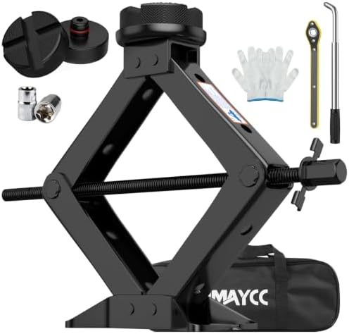 IMAYCC 3T Universelle Wagenheber Neues Upgrade für Auto Tragbarer Scherenwagenheber mit Gummiauflage & Ratsche & Radmutternschlüssel,Auto-Notfallset Wartung Reparatu Reifenwechsel