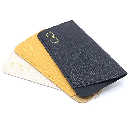 Image of K Luxury Women's Eyeglass Case Leather Soft Holder Pocket Cases Slim Travel Pouch for Sunglasses Eyeglasses Readers