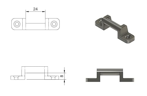 Leiterhaken für Camping, Auto, Abstand 24 mm x 8 mm, 2 Stück