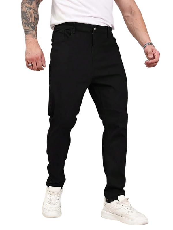 Image of London Hills Men's Regular Fit Mid Rise Cotton Jeans for Man | Straight Fit Jeans for Man | Pant | Mens Bottom Wear | Pants | Jean's for Men | Jins Pant for Men | Denim Jeans