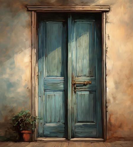ZMHZMY DIY Oil Painting Paint by Number Kit Frameless Wooden Door Paint by Numbers Oil Painting Canvas Print Wall Art Home Decoration 40x50cm