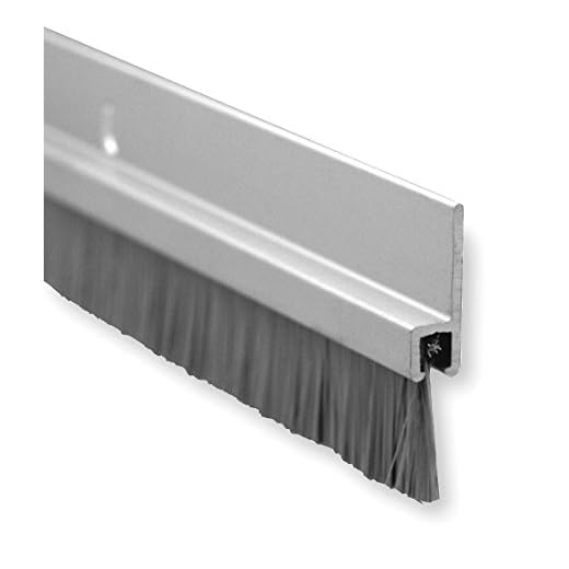 Pemko Brush Door Bottom Sweep, Clear Anodized Aluminum with 0.625" Gray Nylon Brush insert, 0.25" Width, 1.375" H x 48" L - 18061CNB48