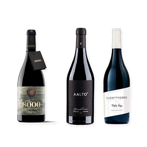 vino Ribera del Duero ofertas 8000 Marqués de Burgos, Aalto Blanco de Parcela y Fuentenebro Tinto pack tres botellas 75 cl
