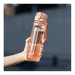 Waterfles waterfles plastic sportwaterfles met flip-up deksel sportkruik voor camping outdoor sport wandelen kantoorfles (kleur: wit)