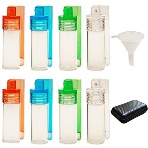 vercclik Portable Mini Travel Spice Containers with Spoon,Glass Vial with Spoon (Transparent)