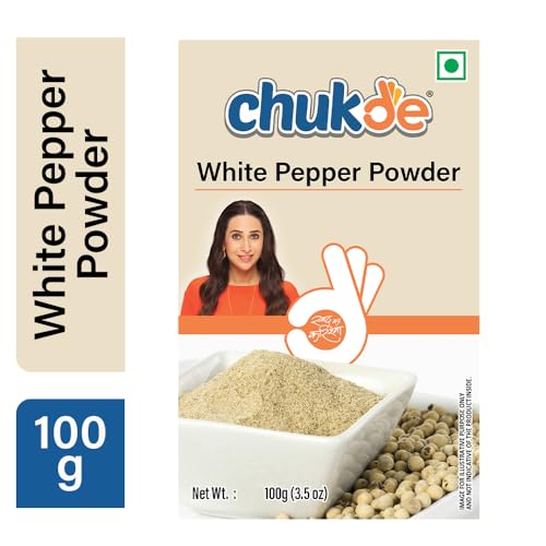 Image of Chukde - Safed Mirch Powder - White Pepper Powder - Aromatic Spice for Cooking - Authentic To Enhance Flavor of Dishes - Perfect for Soups, Sauces, and Seasoning - 100 Gm