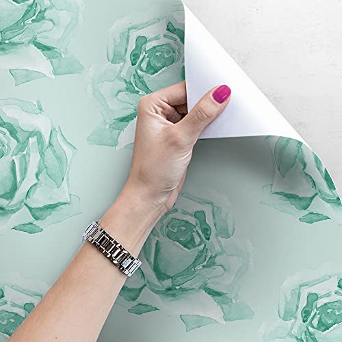 Papier peint fleurs de roses pastel intissé pour masquer imperfections mur