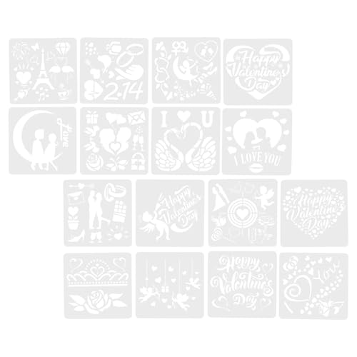 Stencil da disegno: realizzati in materiale ecologico, resistenti, resistenti all'usura e lavabili, stencil a forma di cuore