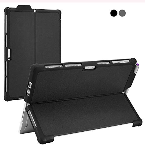 Custodia protettiva per Microsoft Surface Pro per Surface Pro 7/ Pro 6/ Pro 5/ Pro 4 con cavalletto + portapenne, custodia all-in-one resistente agli urti per Microsoft Pro estrema (Black)