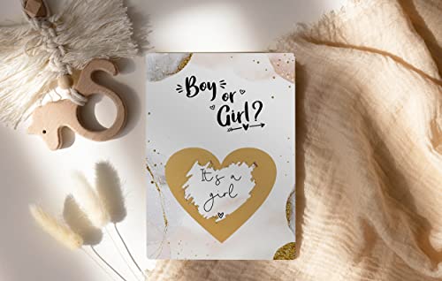 Image of Joli Coon Gender reveal scratch cards - It's a girl - Gender reveal ideas - Gender reveal Girl with envelope