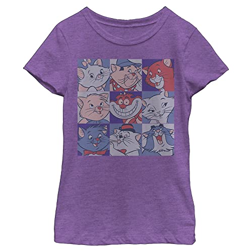 T-shirt Disney Cats fille anti irritation coton motif carrés
