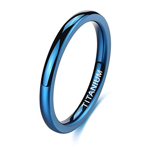 TIGRADE 2mm 4mm Blue Titanium Ring Dome High Polished Wedding Band Comfort Fit Size 3.5-13 (2mm, 9) TIGRADE 2mm 4mm Blue Titanium Ring Dome High Polished Wedding Band Comfort Fit Size 3.5-13 (2mm, 9)