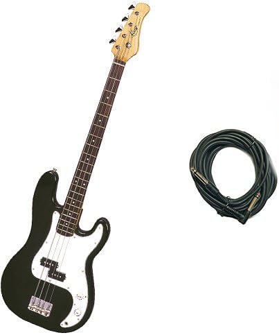 It’s All About the Bass Pack - Black Kay Electric Bass Guitar Medium Scale w/20ft Cable