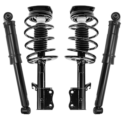 Image of Detroit Axle - Struts Shocks for 2007-2012 Nissan Sentra [Base S SL SR] Complete Front Struts with Coil Spring Rear Shock Absorbers 2008 2009 2010 2011 Replacement Ready Assembly