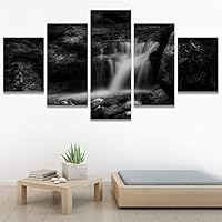 SIGNWIN 5 Panel Canvas Wall Art High Contrast Scenery for Home Decorations Ready to Hang - 60