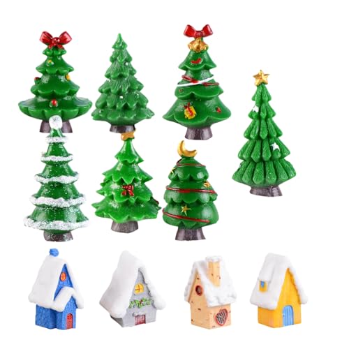 Garneck 11 peças de enfeite de Natal decoração estatuetas em miniatura artesanato miniaturas de Nata